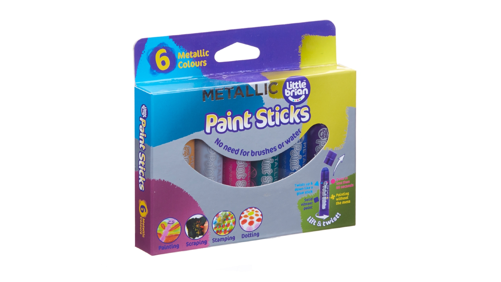 Little Brian 6-Pack Paint Sticks - Metallic