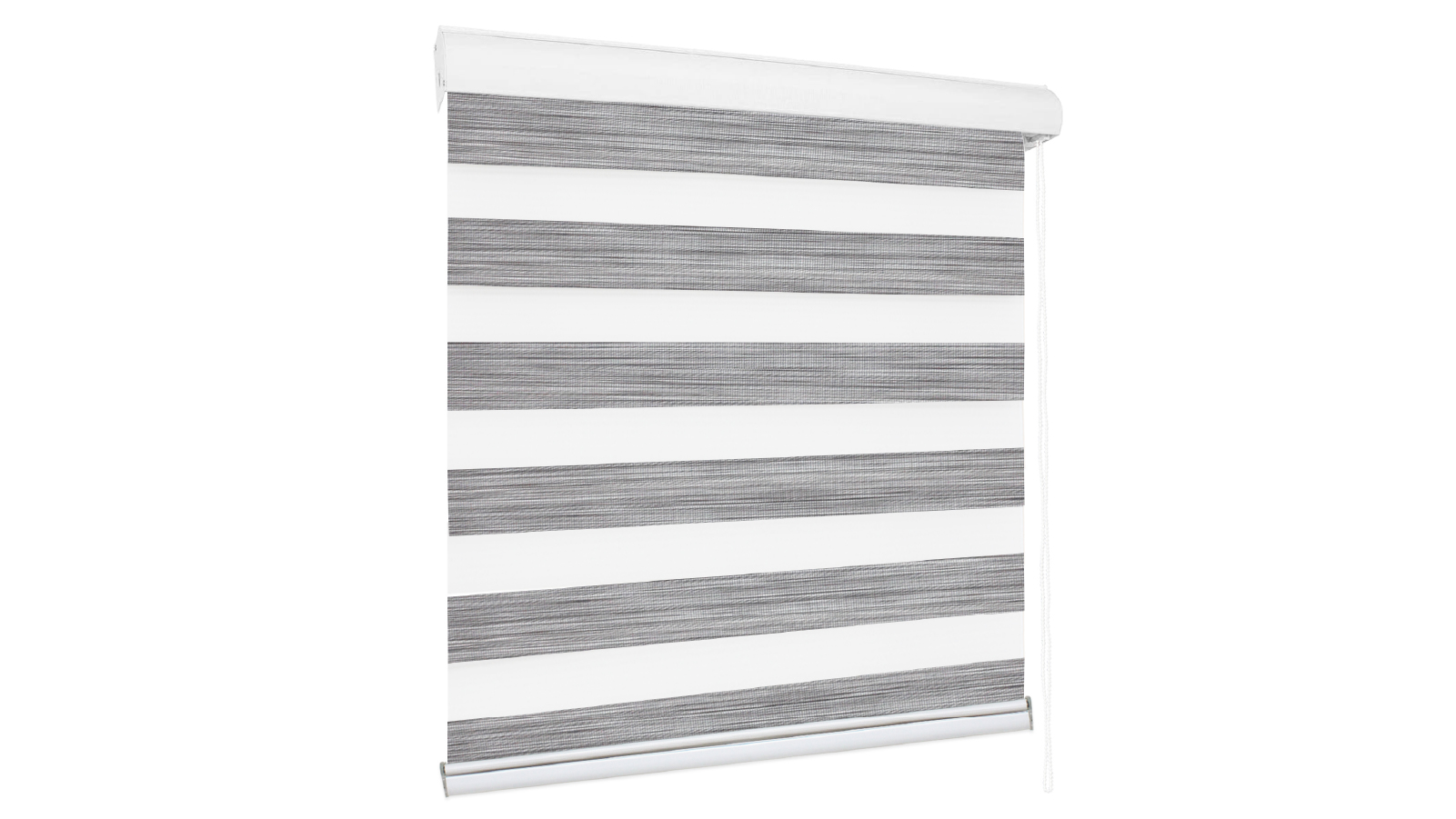 Marlow 180 x 210 Blackout Zebra Roller Blind Curtains Double Window Sunshade - Grey