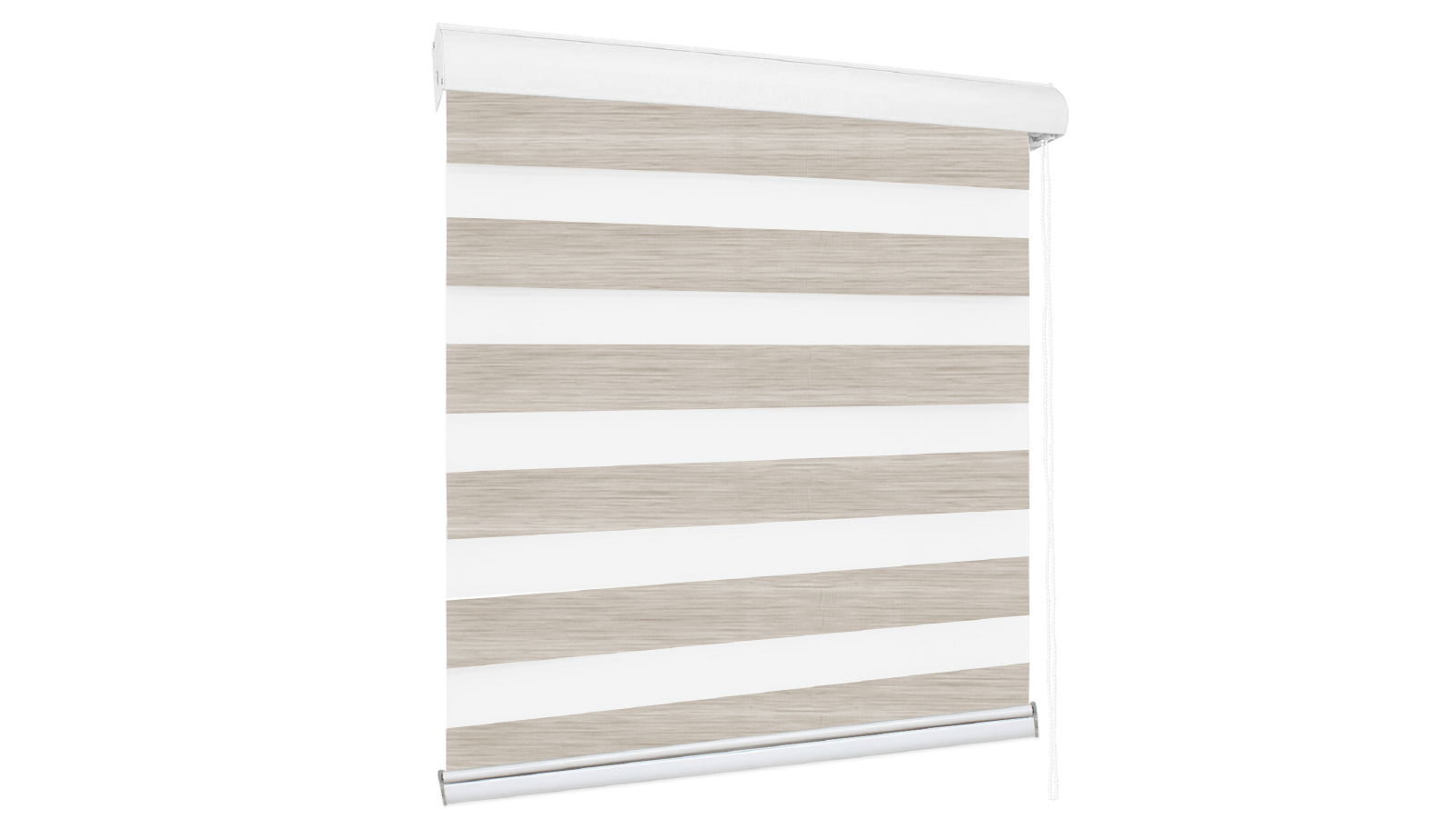 Marlow 180 x 210 Blackout Zebra Roller Blind Curtains Double Window Sunshade - White