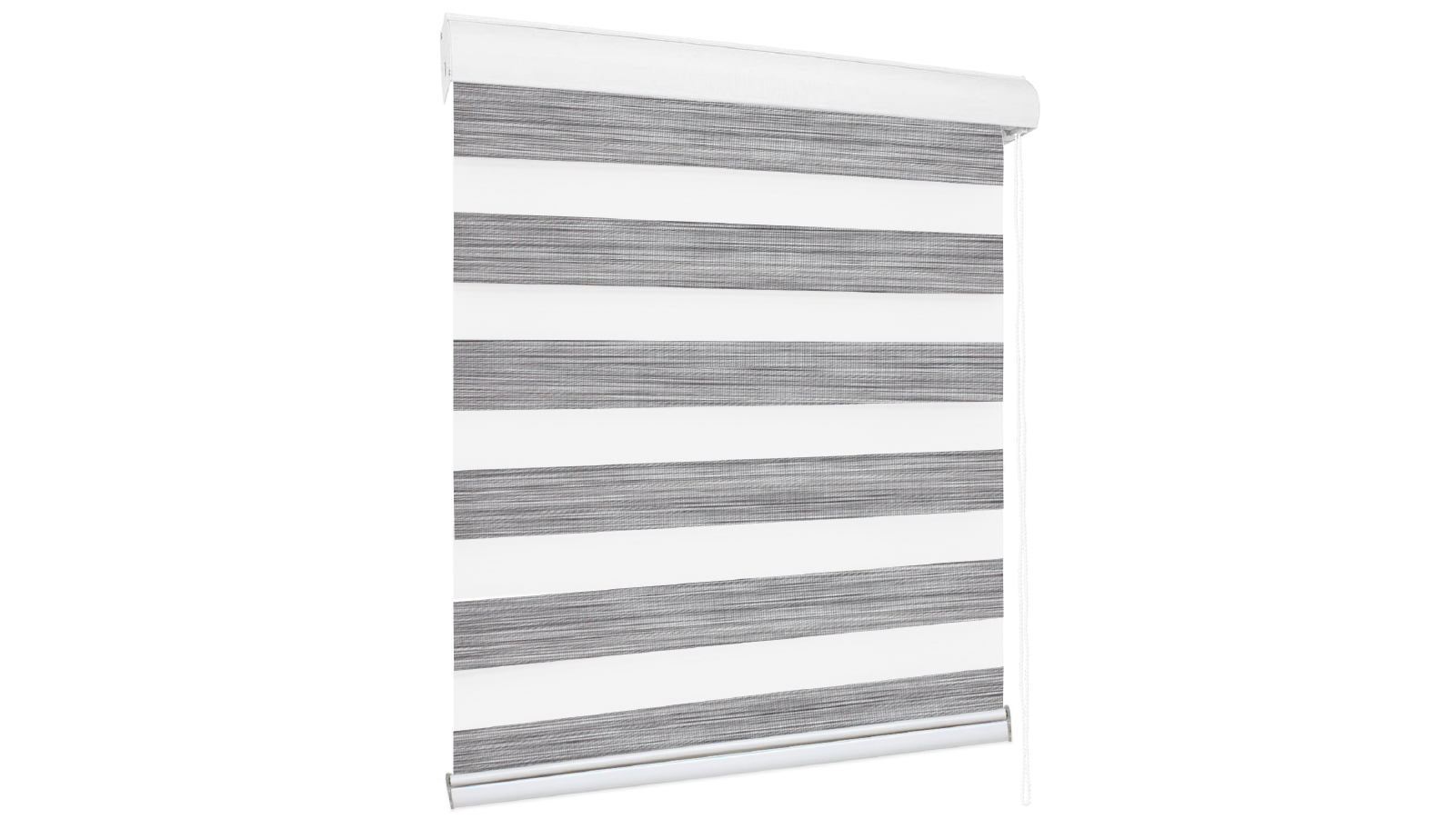 Marlow 60 x 210 Blackout Zebra Roller Blind Curtains Double Window Sunshade - Grey