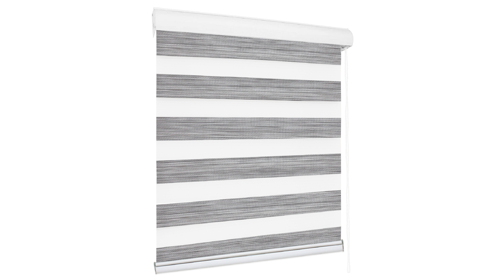 Marlow 90 x 210 Blackout Zebra Roller Blind Curtains Double Window Sunshade - Grey