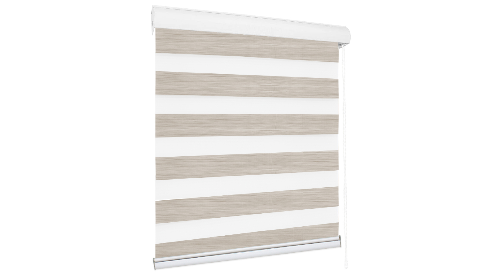Marlow 90 x 210 Blackout Zebra Roller Blind Curtains Double Window Sunshade - White