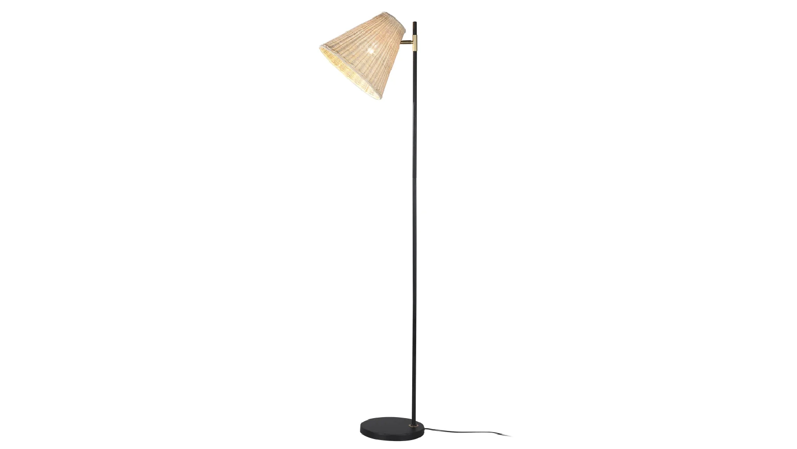 Luminea Lisa Classic Woven Rattan Shade Floor Lamp Light - Black Natural