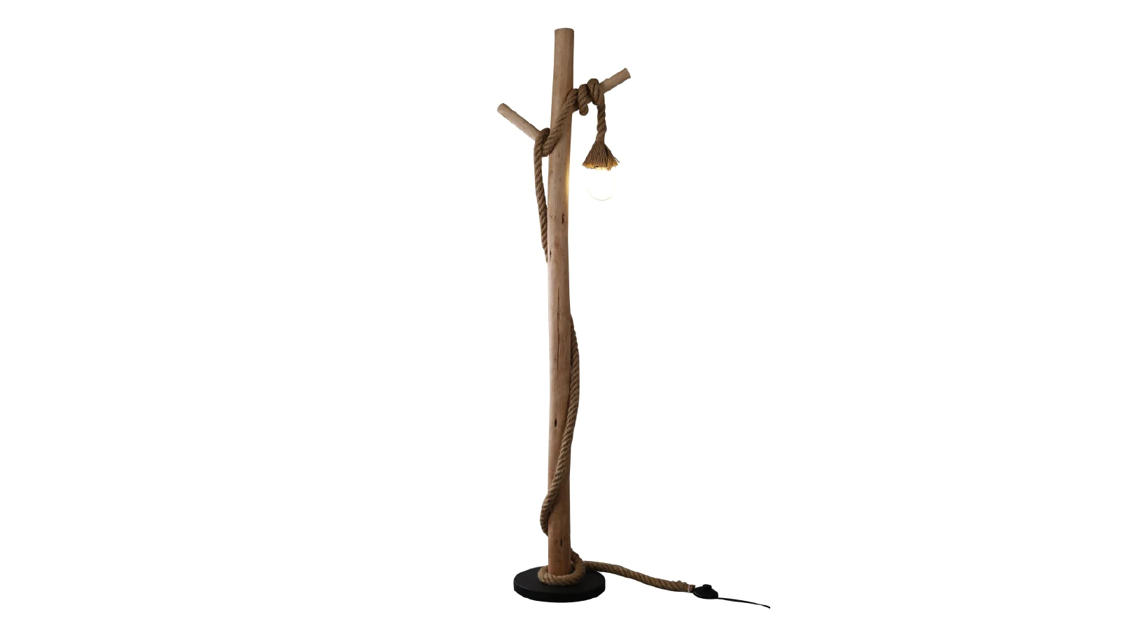 Luminea Birk Minimalist Wood Hanger Floor Lamp Light - Natural