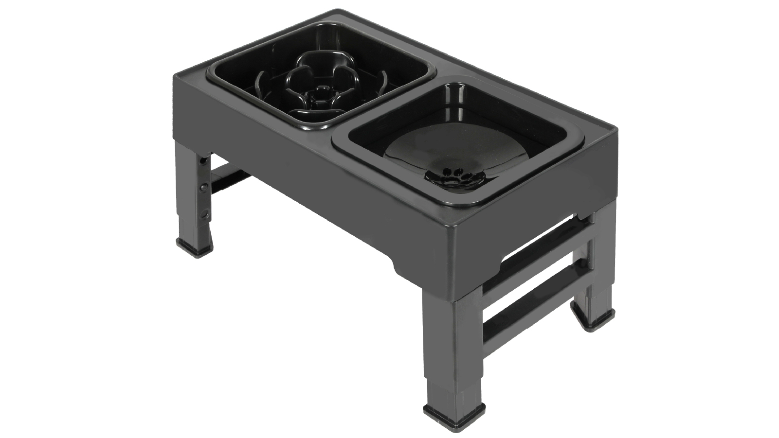 PaWz 4 Height Adjustable Raised Dog Cat Slow Food Water Bowl