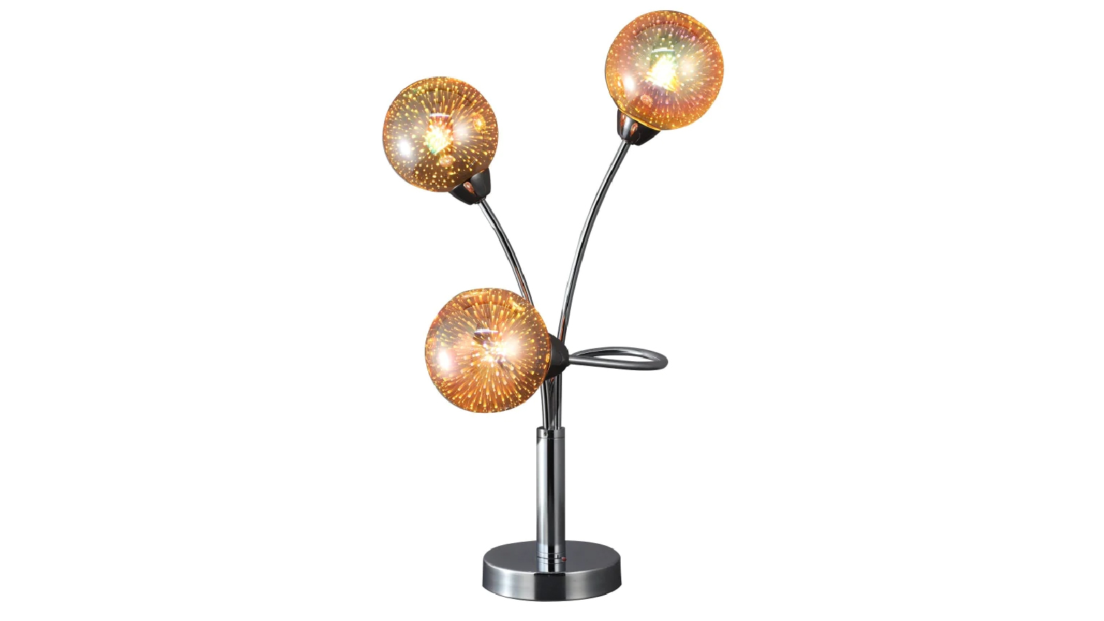 Luminea Clara 3-Sphere Lights Glass Shade Metal Table Lamp Light - Chrome