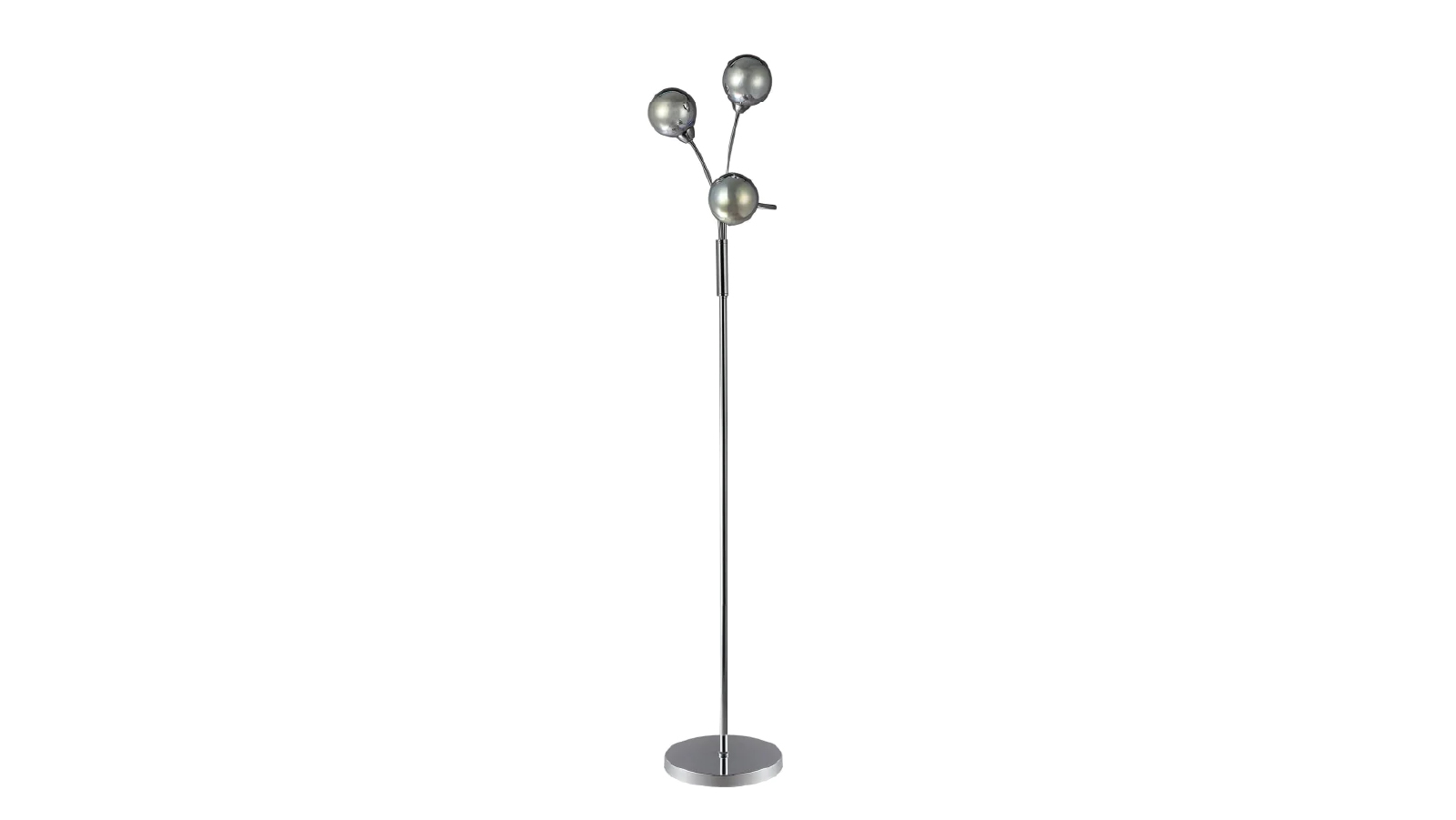 Luminea Clara 3-Sphere Lights Glass Shade Metal Floor Lamp Light - Chrome