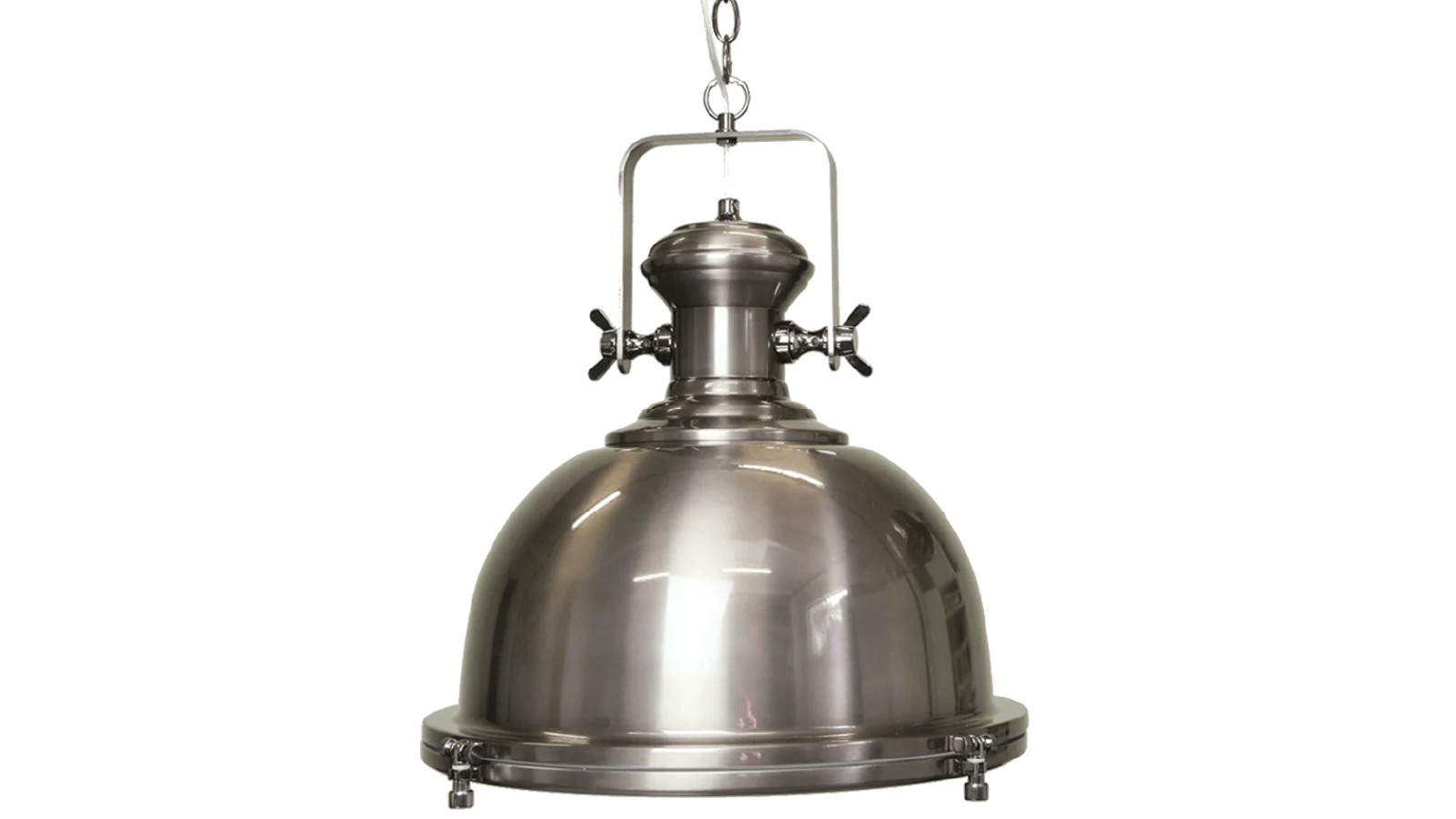 Sylvania Lighting 120 cm Industrial Bell Shape Chain Cord Gandara Classic Pendant Light Lamp - Antique Silver