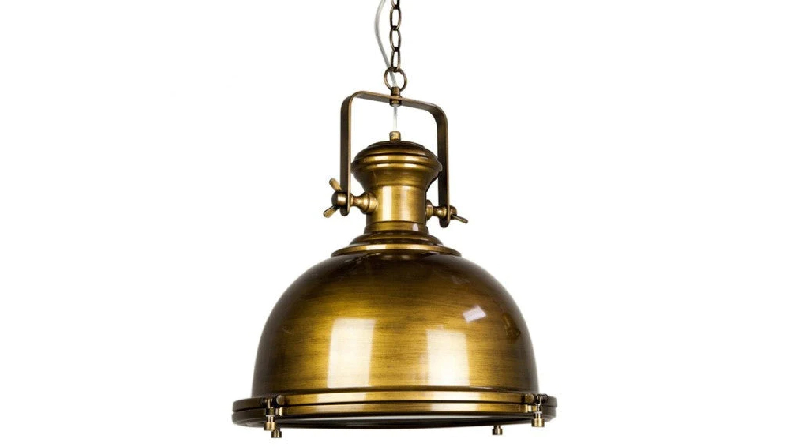 Sylvania Lighting 120cm Industrial Bell Shape Chain Cord Gandara Classic Pendant Light Lamp - Antique Brass