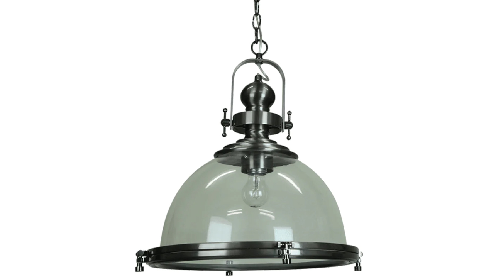 Sylvania Lighting Industrial Bell Shape Chain Cord Gandara Classic Pendant Light Lamp - Antique Silver