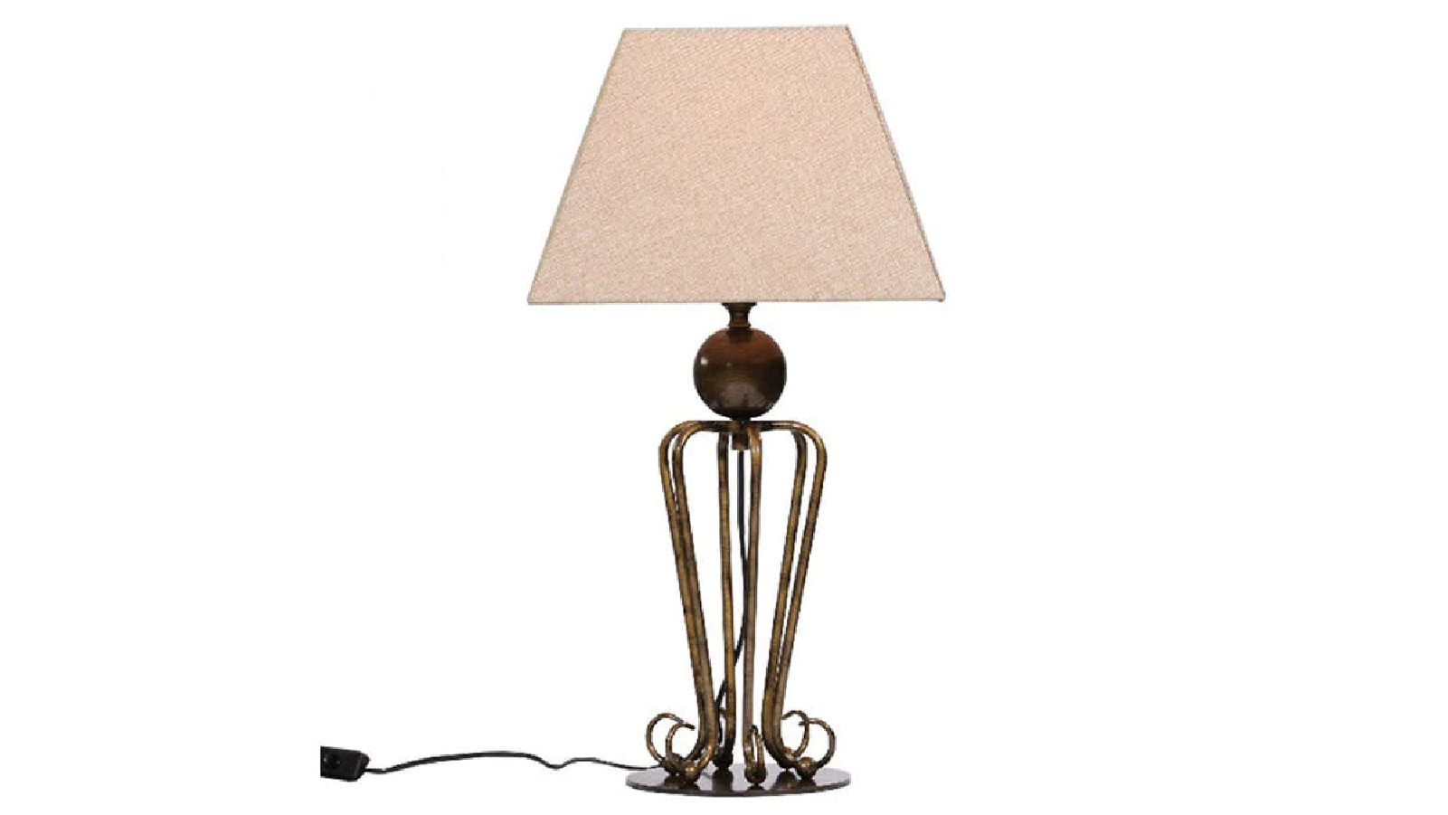Sylvania Lighting Fabric Shade Fawkes Elegant Classic Modern Table Lamp - Antique Brass