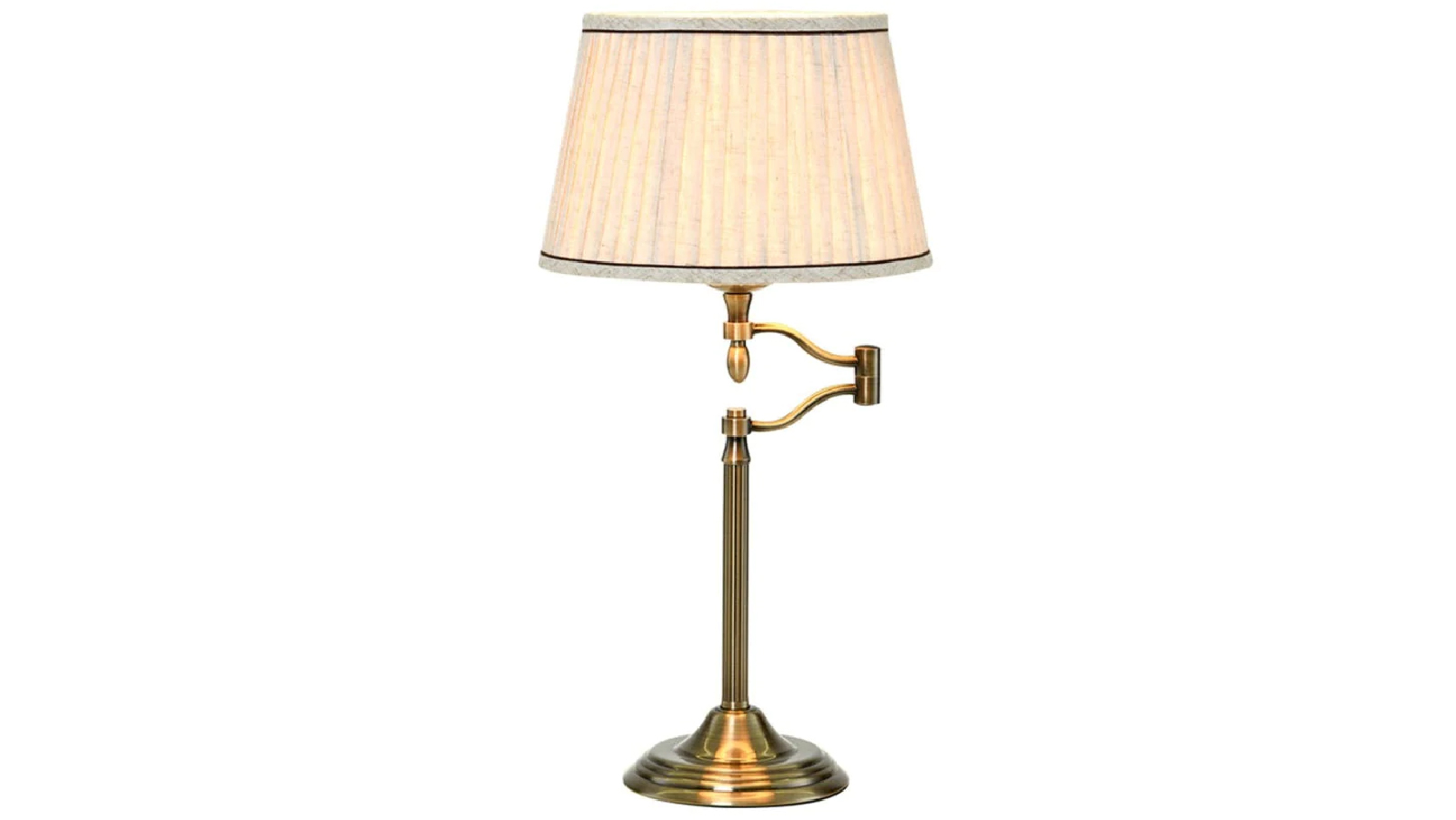 Luminea Kira Modern Elegant French Design Table Lamp Desk Light - Brass & Cream