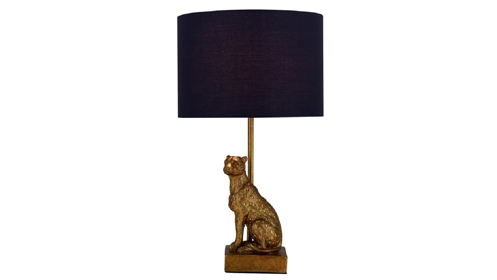 Luminea Cheetah Sitting Modern Elegant Table Lamp Desk Light - Copper & Navy