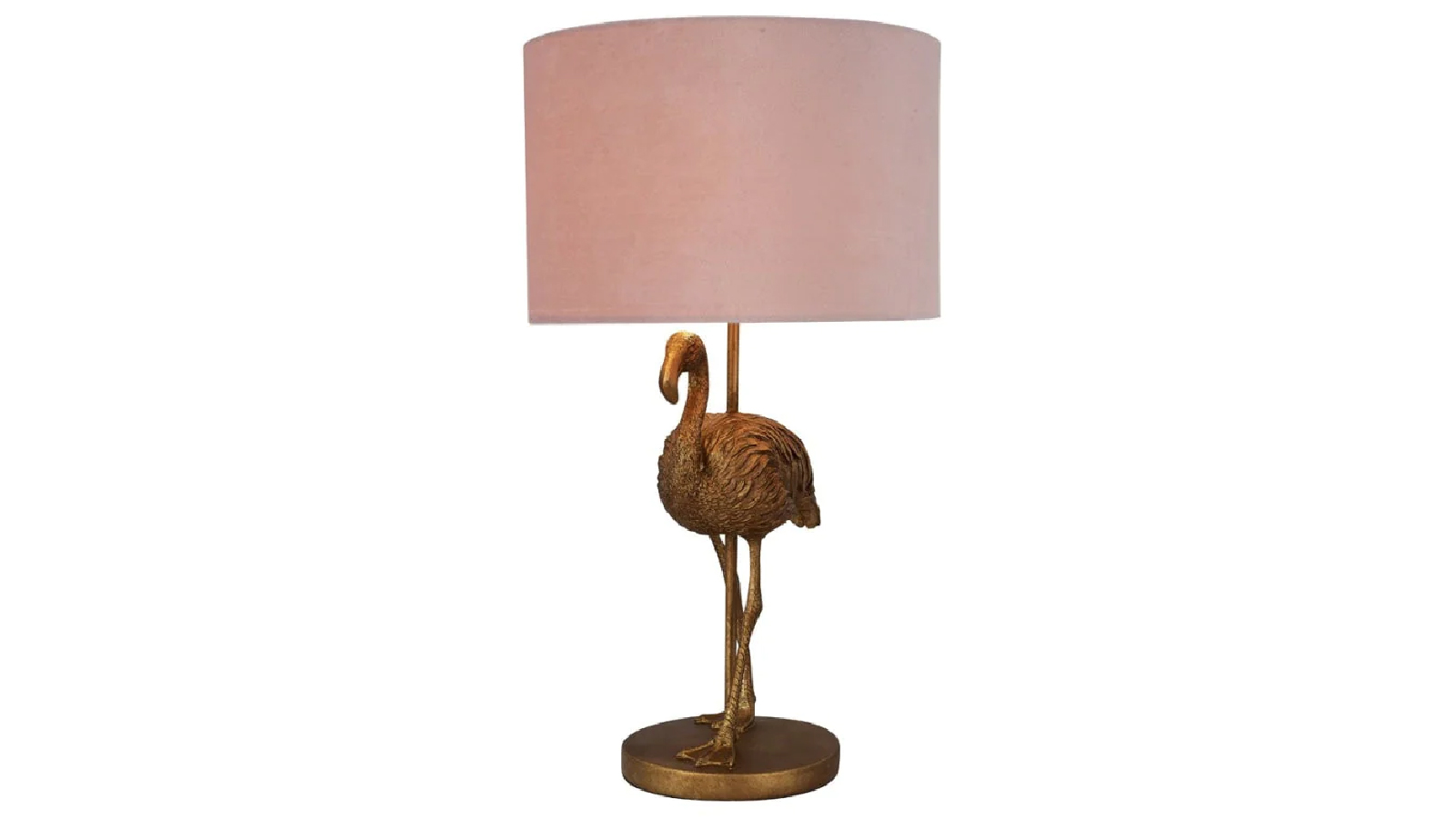 Luminea Flamingo Standing Modern Elegant Table Lamp Desk Light - Gold & Pink