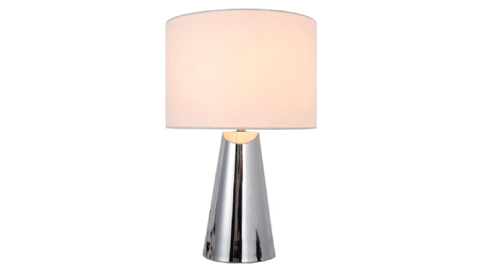 Luminea Salina Touch Modern Elegant Table Lamp Desk Light - Chrome & White