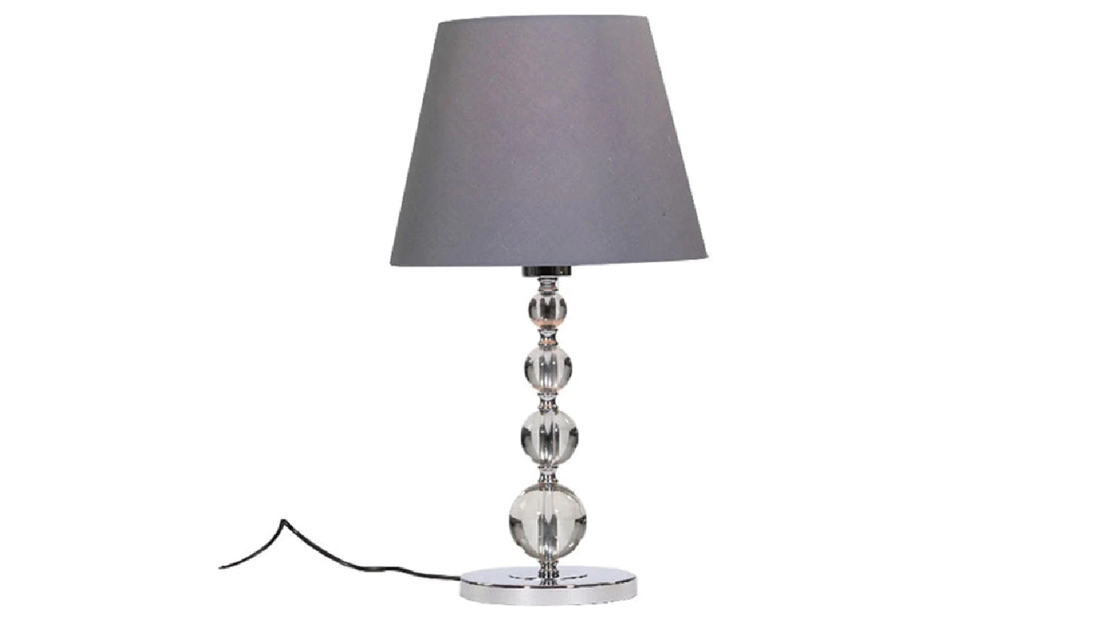 Sylvania Lighting Gidan Elegant Vintage Crystal Table Lamp Fabric Shade - Chrome