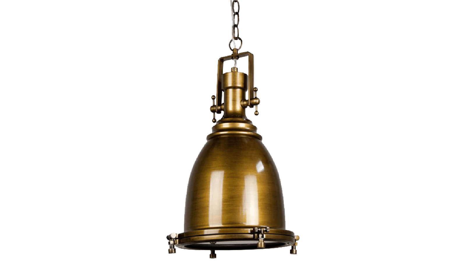Sylvania Lighting Gelo Classic Vintage Industrial Pendant Light Lamp Chain Cord - Antique Brass