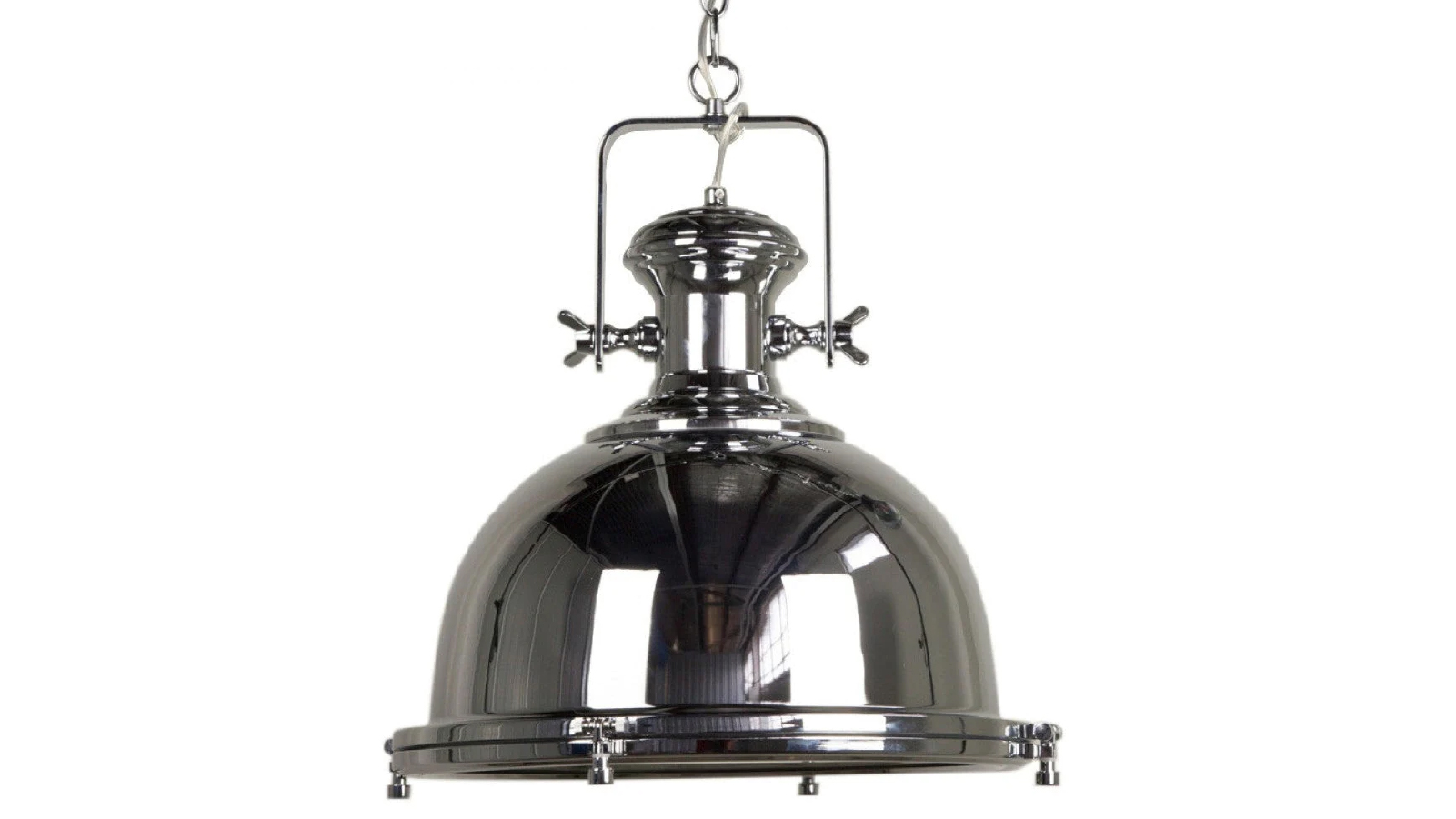 Sylvania Lighting 120 cm Industrial Bell Shape Chain Cord Gandara Classic Pendant Light Lamp - Chrome