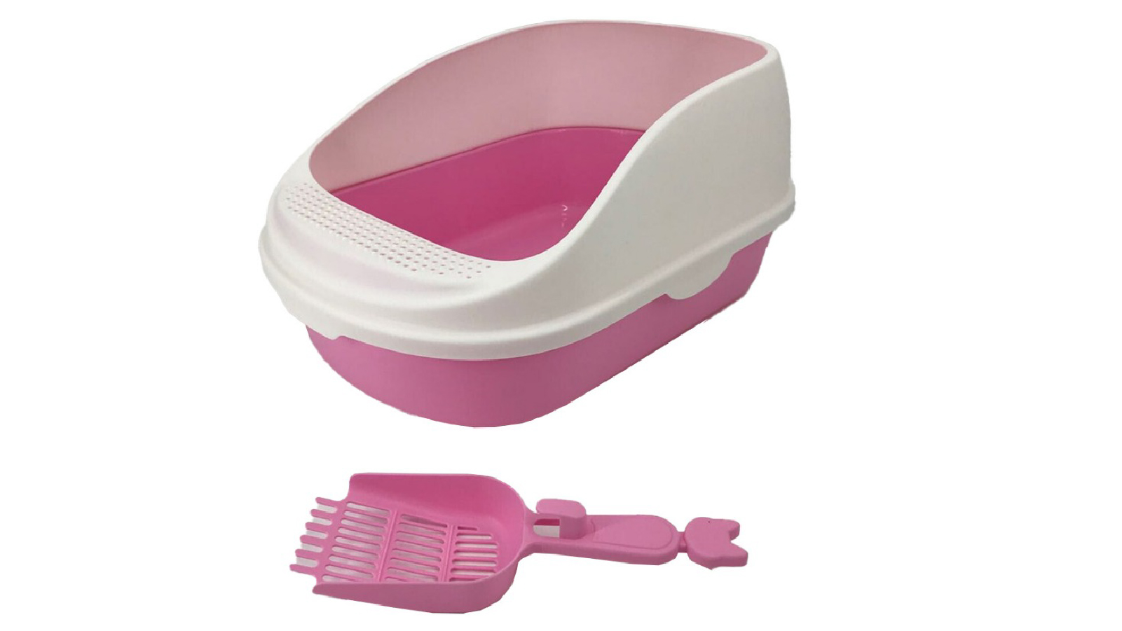 YES4PETS Large Portable Cat Toilet Litter Box Tray House with Scoop - Pink
