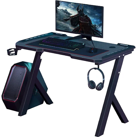 Vikus 100 cm x 60 cm Computer Gaming Desk - Carbon Fiber Black
