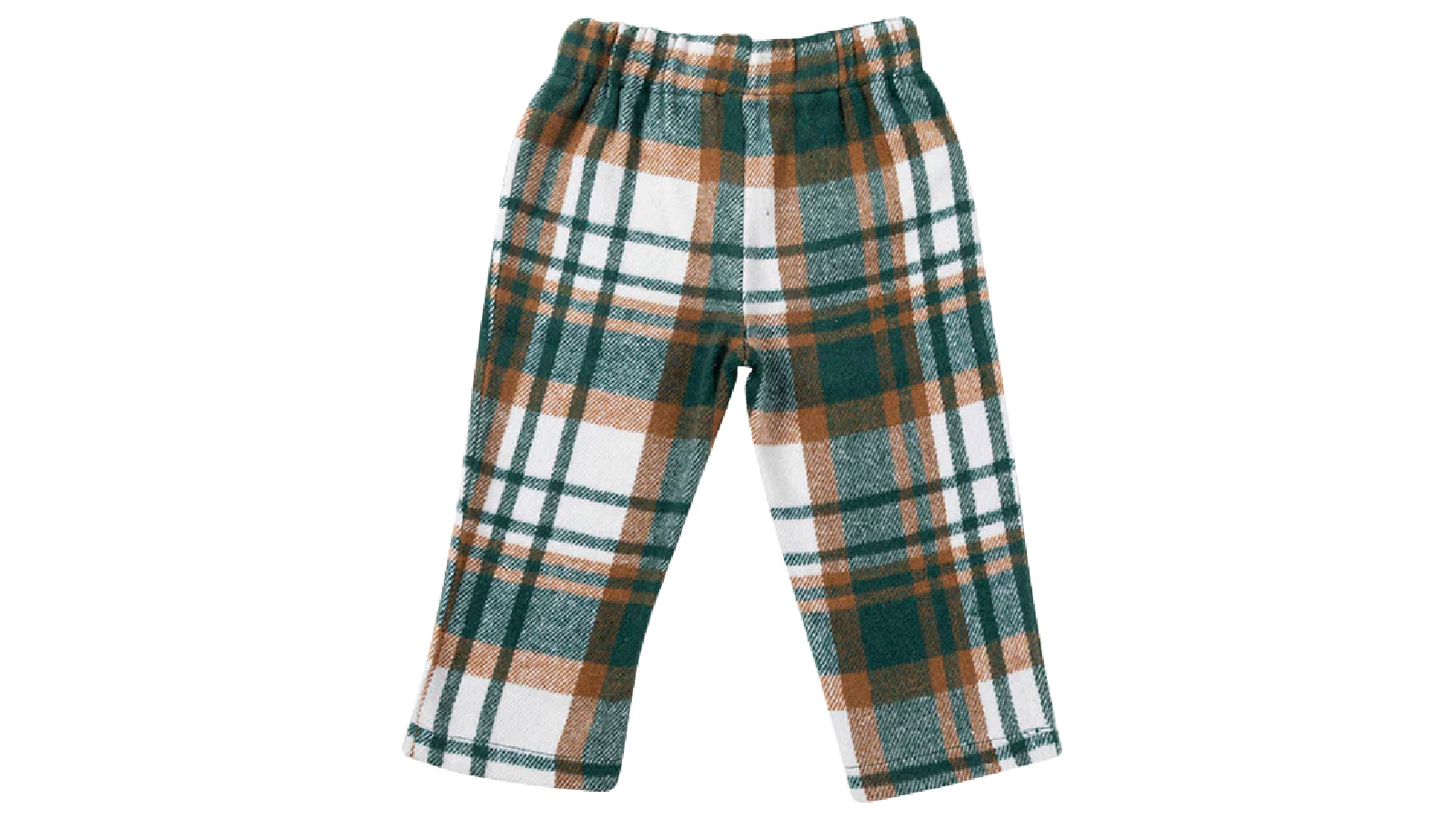Ponchik Pear Plaid Children's Elastic Waist Trousers - 12-18 months