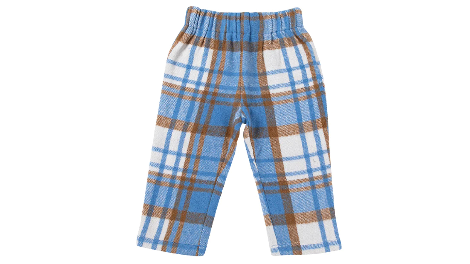 Ponchik Blueberry Plaid Children's Elastic Waist Trousers - 6-12 months