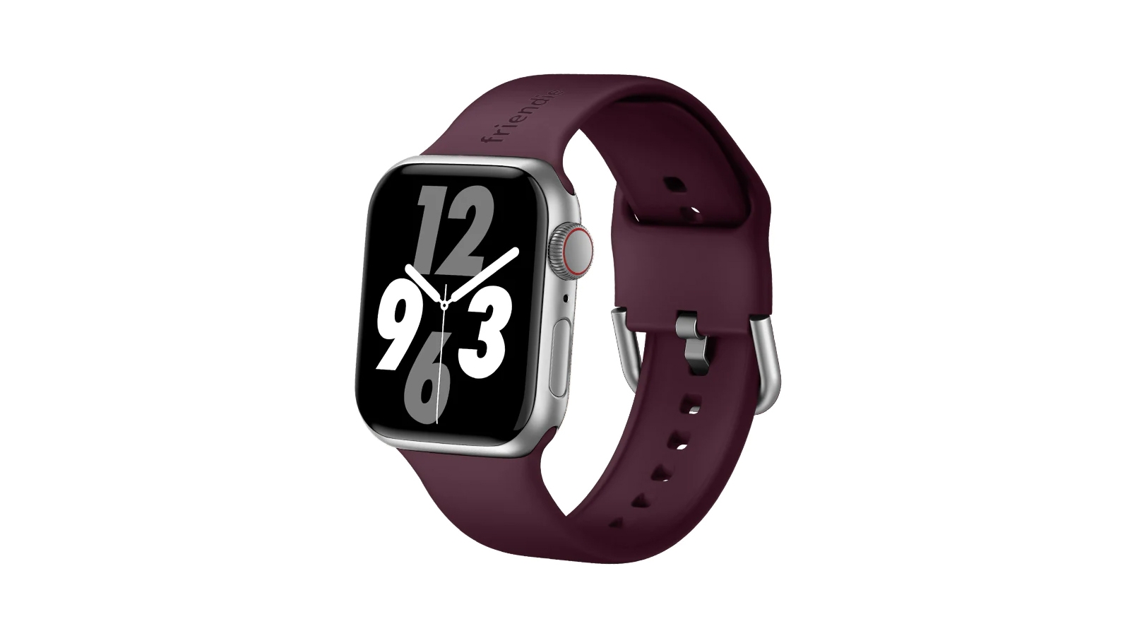 Friendie 42mm The Byron Silicone Band - Burgandy Silver