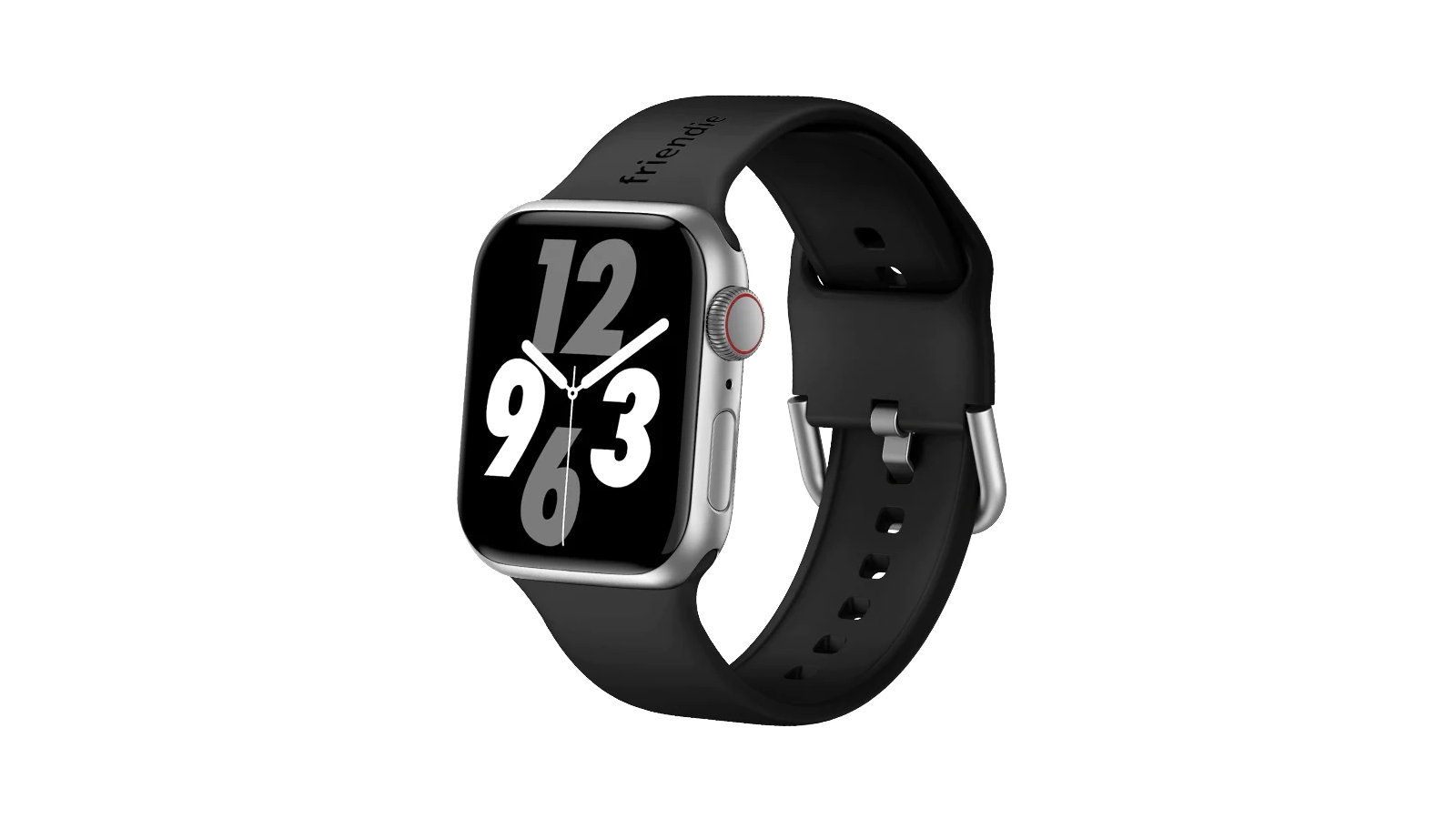 Friendie 38mm Silicone Band The Byron - Black Silver