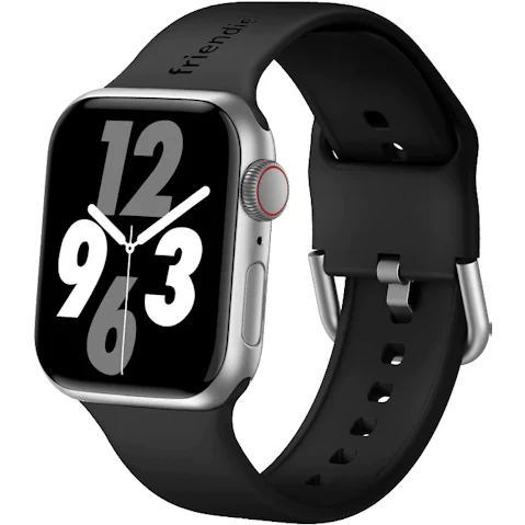 Friendie 38mm Silicone Band The Byron - Black Silver