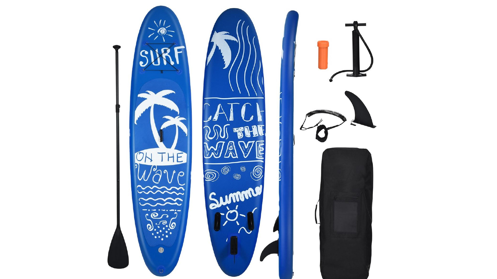 Costway 335x76x15CM Inflatable Stand Up Paddle Board Sup Surfboard Kayak Paddle Board w/Carrry Bag & Hand Pump