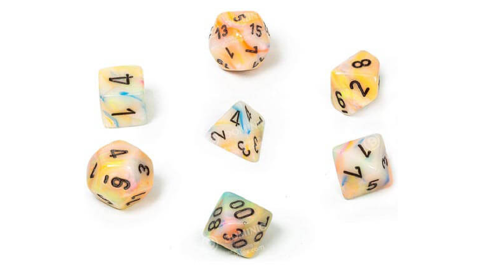Chessex	Fest Polyhedral 7-Die Set - Circus/Black
