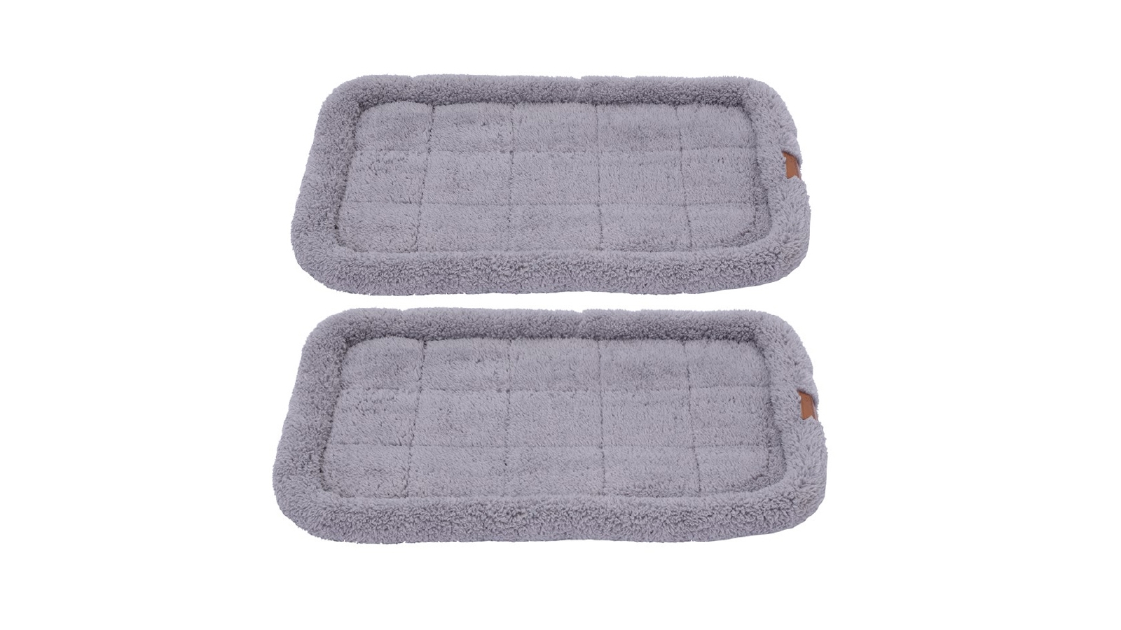 Paws and Claws 2-Pack 90 x 57cm Sherpa Crate and Carrier Mattress - Grey