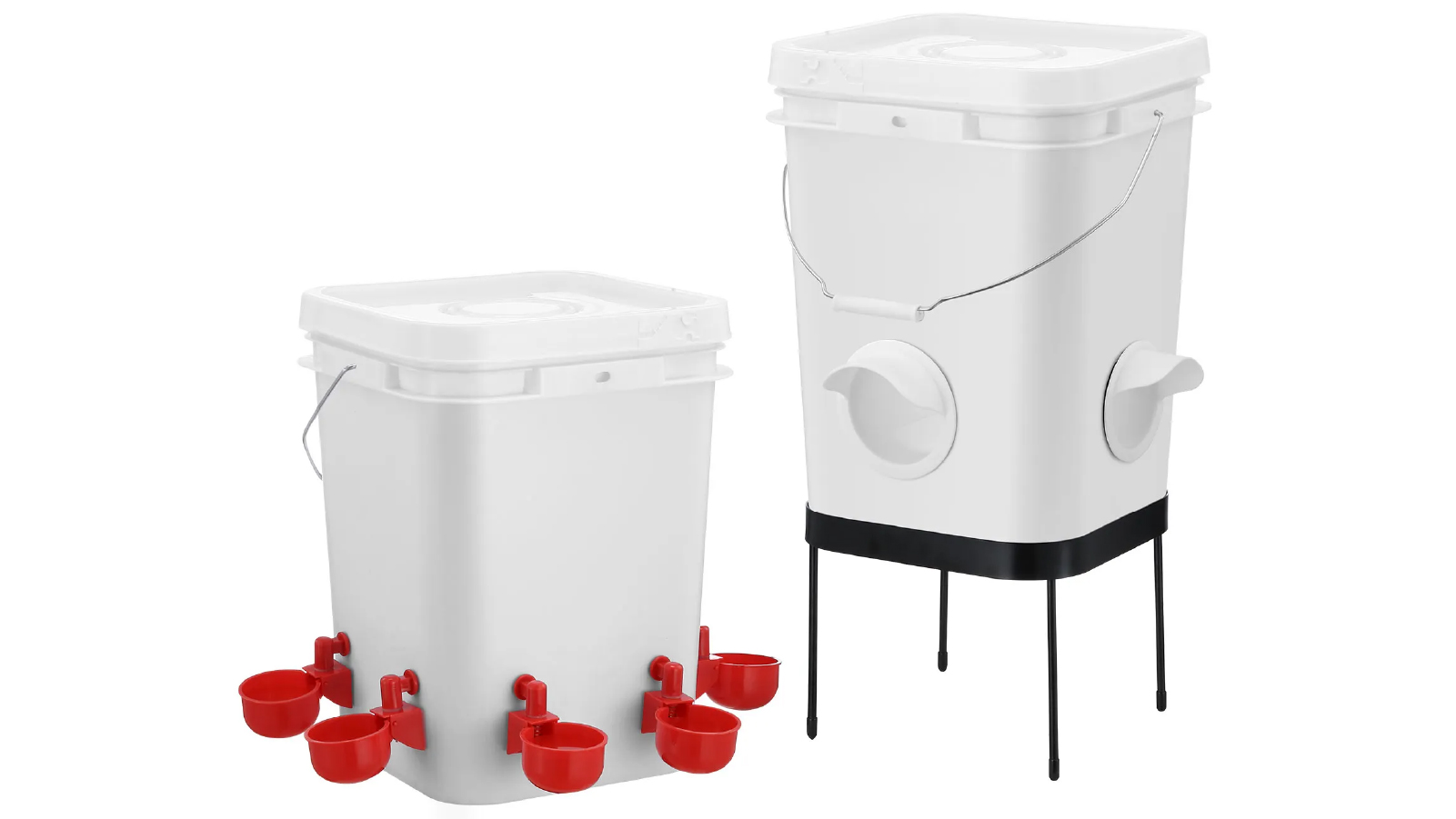 Pet Scene 20L Automatic Chicken Bird Food Water Dispenser with Stand	