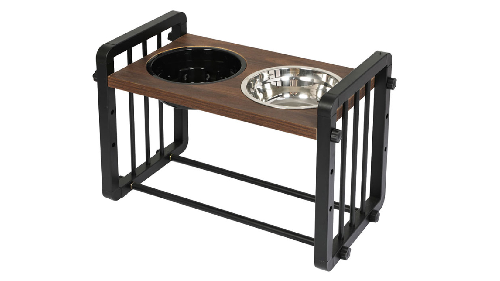 PaWz Medium Size Stainless Steel Dual Elevated Pet Bowls