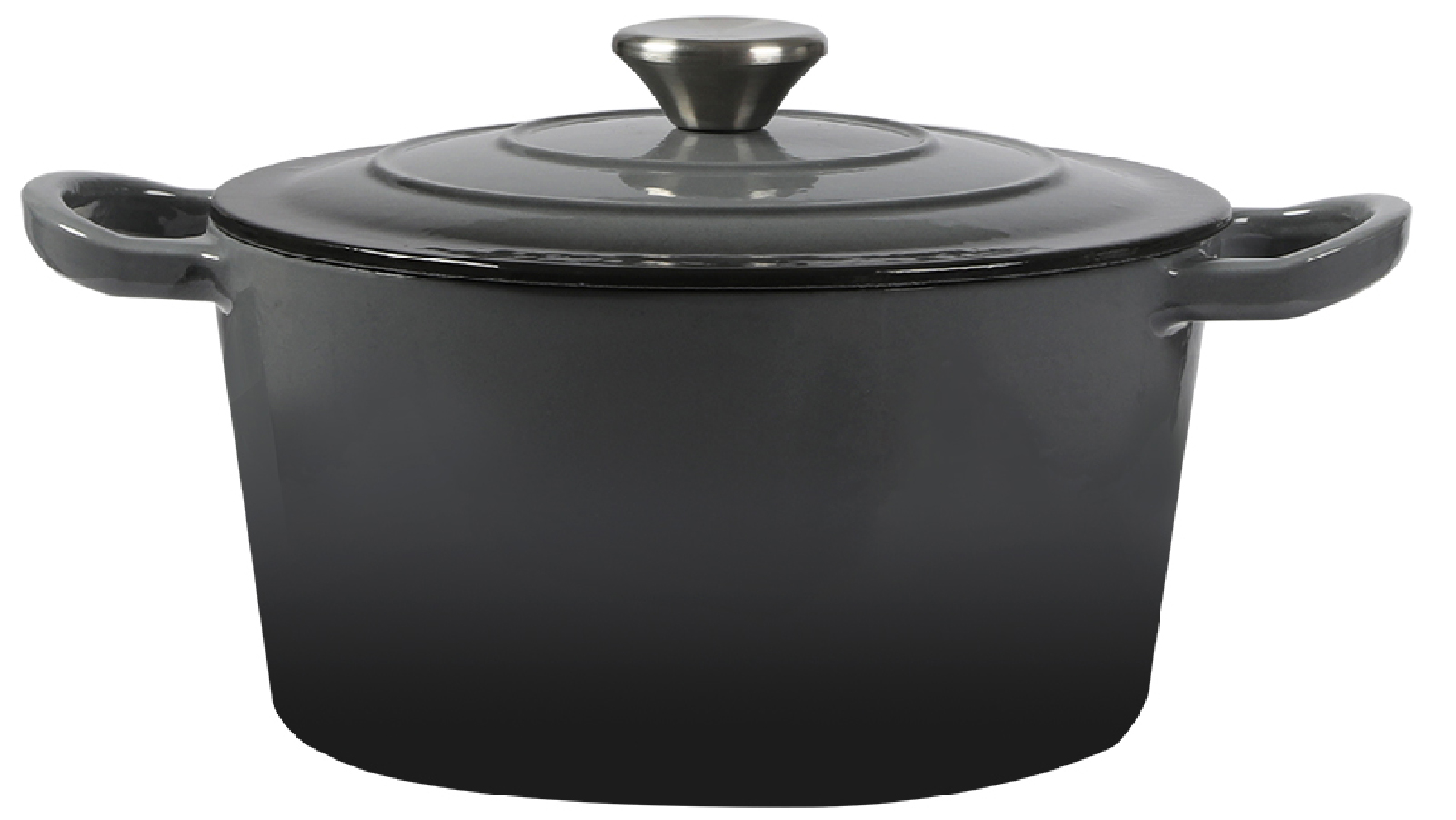 Toque 4L Round Cast Iron Dutch Oven Casserole - Black