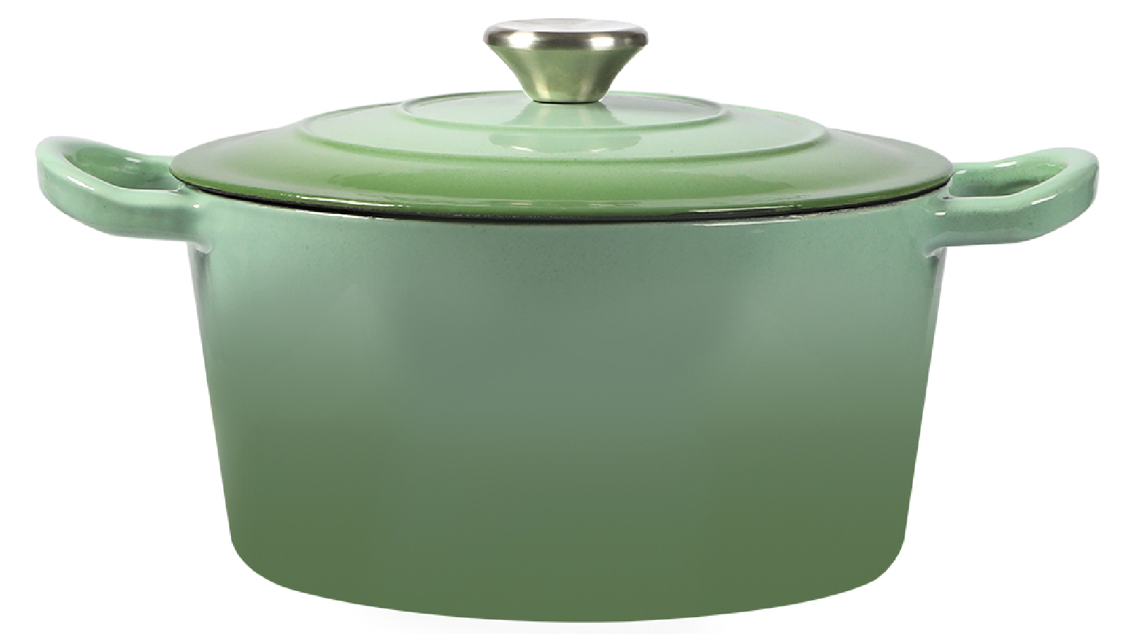 Toque 4L Round Cast Iron Dutch Oven Casserole - Green