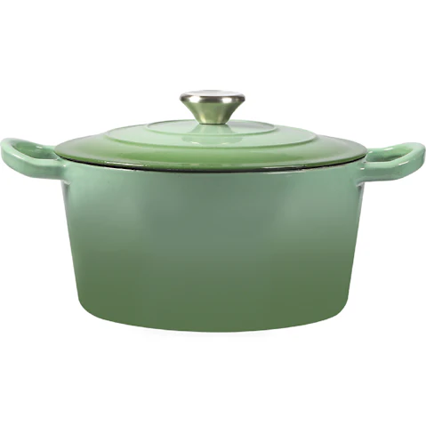 Toque 4L Round Cast Iron Dutch Oven Casserole - Green