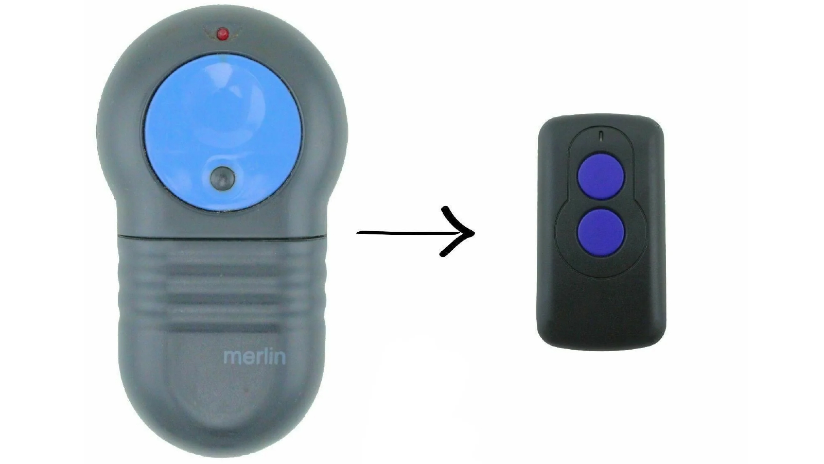 BatteryMate Tavice Merlin M802 Blue Compatible Garage Door Remote Control