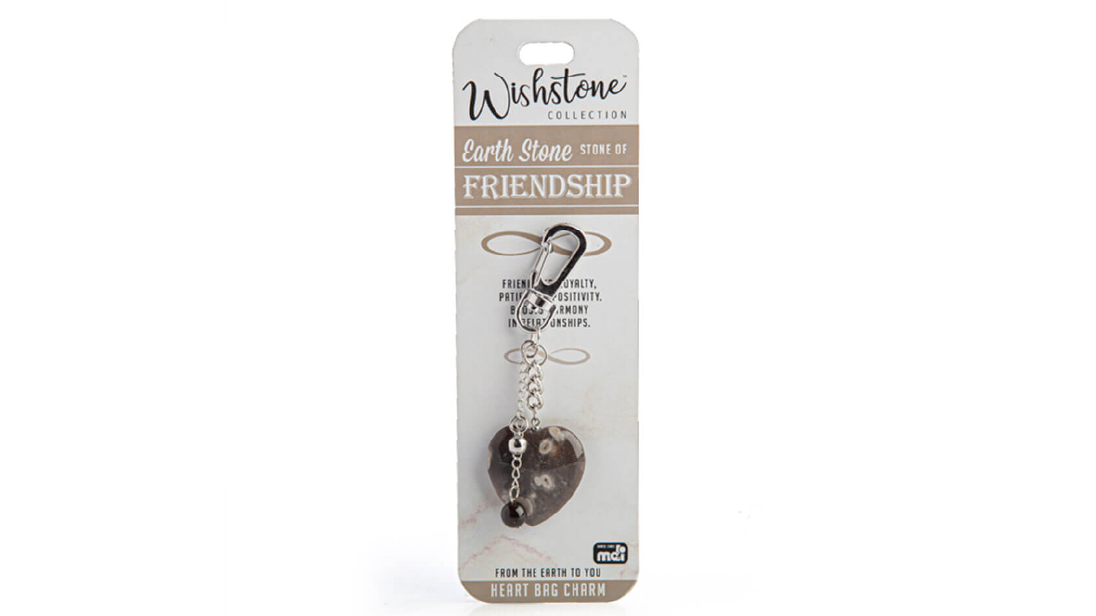 LatestBuy Wishstone Collection Earth Stone Heart Bag Charm