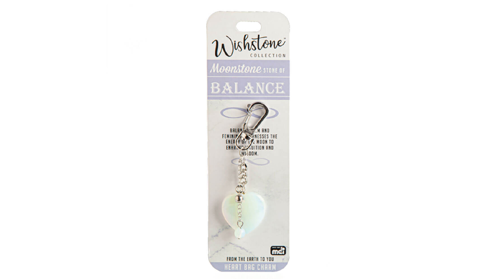 LatestBuy Wishstone Collection Moonstone Heart Bag Charm