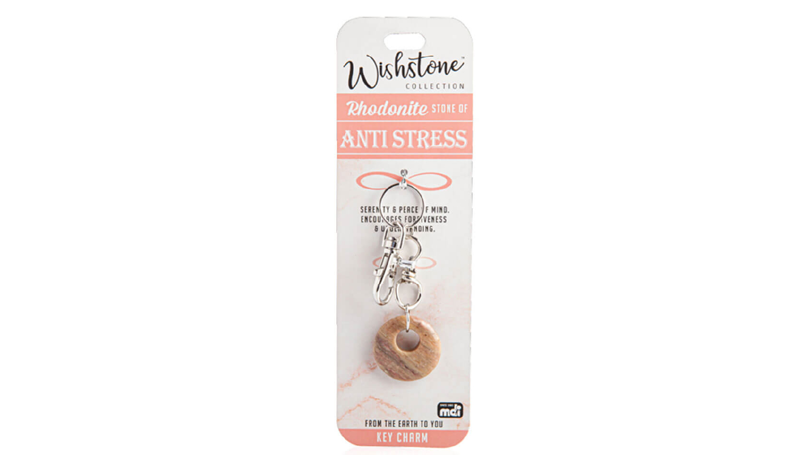 LatestBuy Wishstone Collection Rhodonite Key Charm