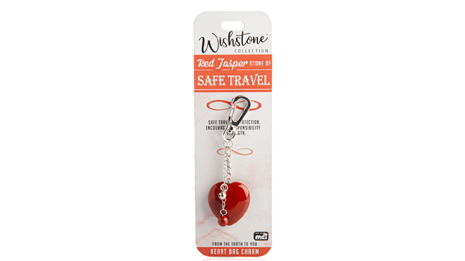LatestBuy Wishstone Collection Red Jasper Heart Bag Charm