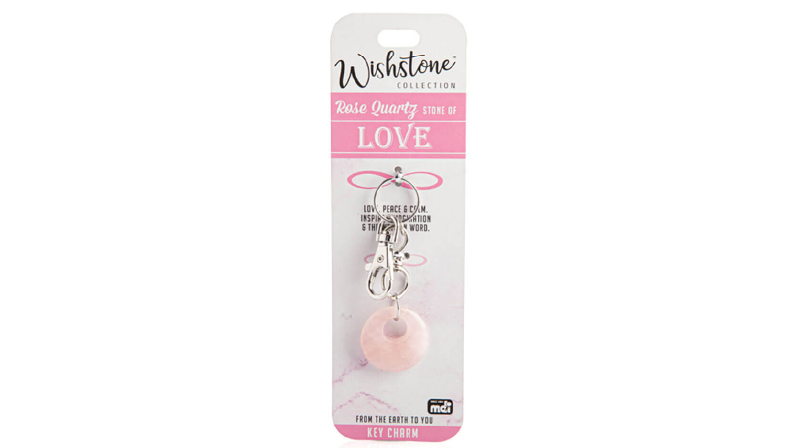 LatestBuy Wishstone Collection Rose Quartz Key Charm