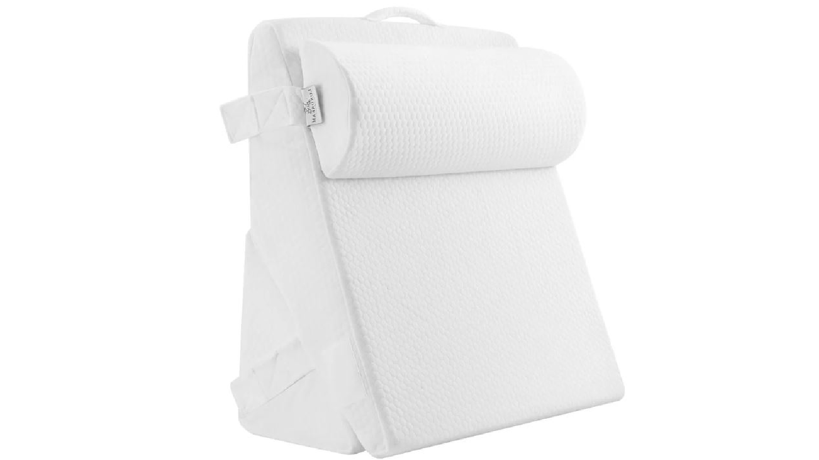 Luxdream Adjustable Wedge Pillow Triangle Bed Cushion Memory Foam with Cooling Gel Neck and Back Head Support - White