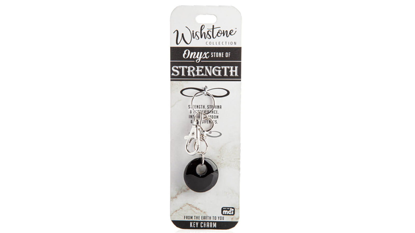 LatestBuy Wishstone Collection Onyx Key Charm