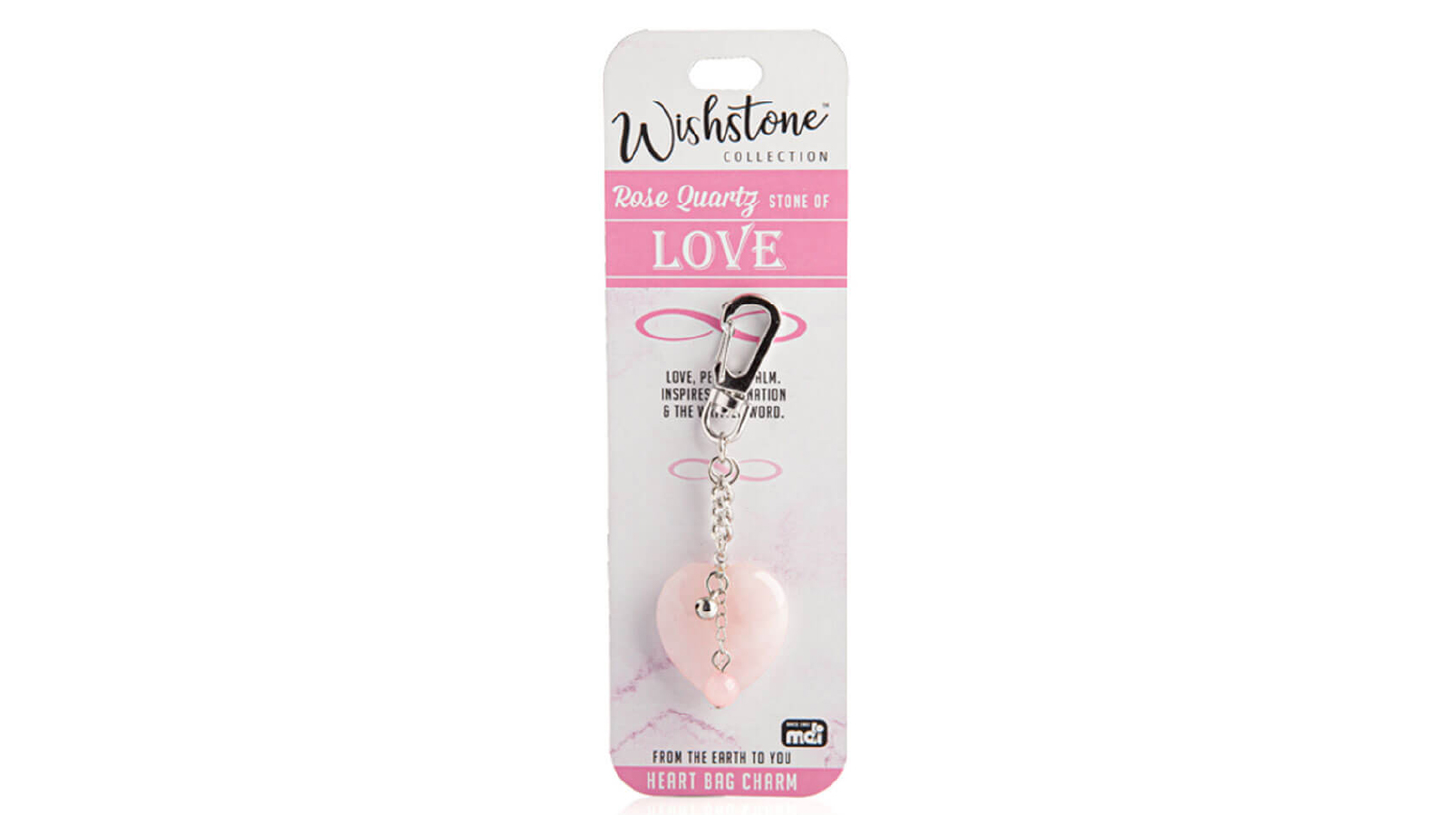 LatestBuy Wishstone Collection Rose Quartz Heart Bag Charm