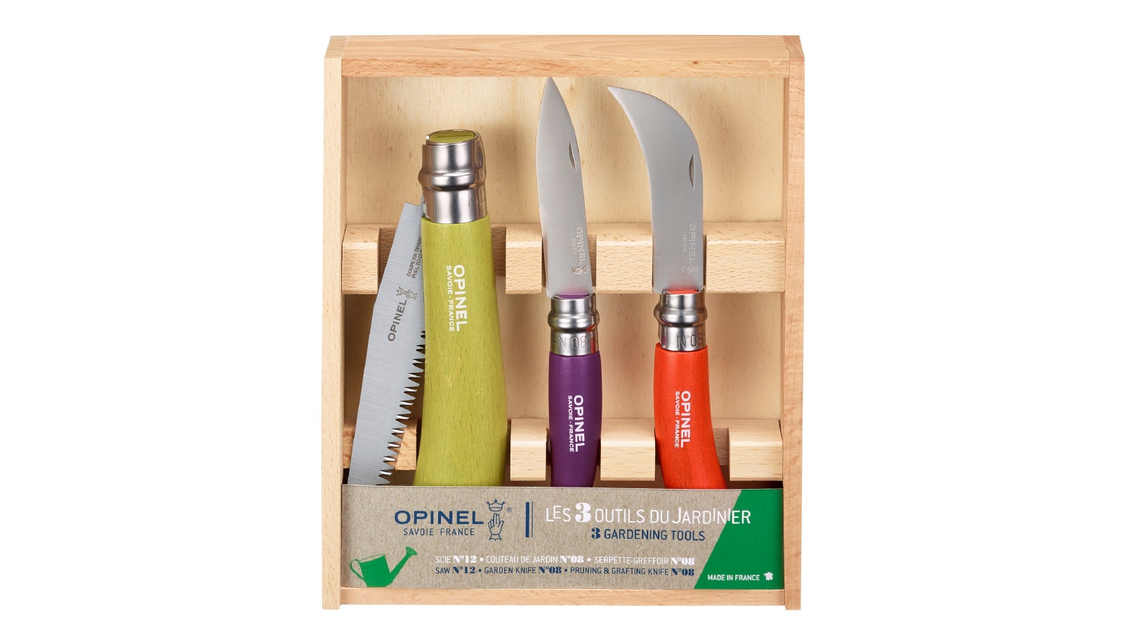Opinel 3-Piece Gardener's Tool Set in Wooden Box 
