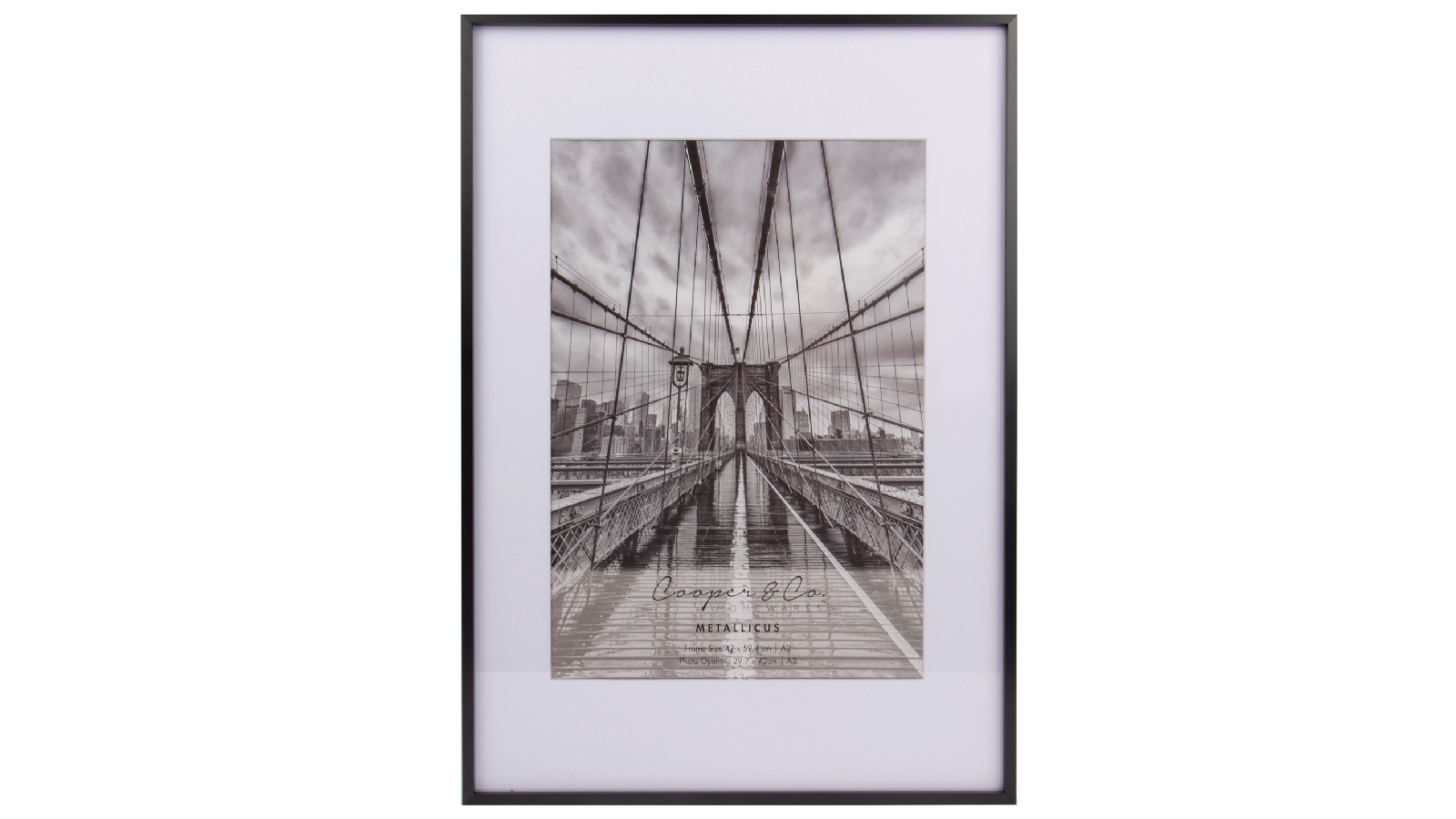 Cooper and Co. A2 Mat to A3 Black Premium Metallicus Metal Photo Frames