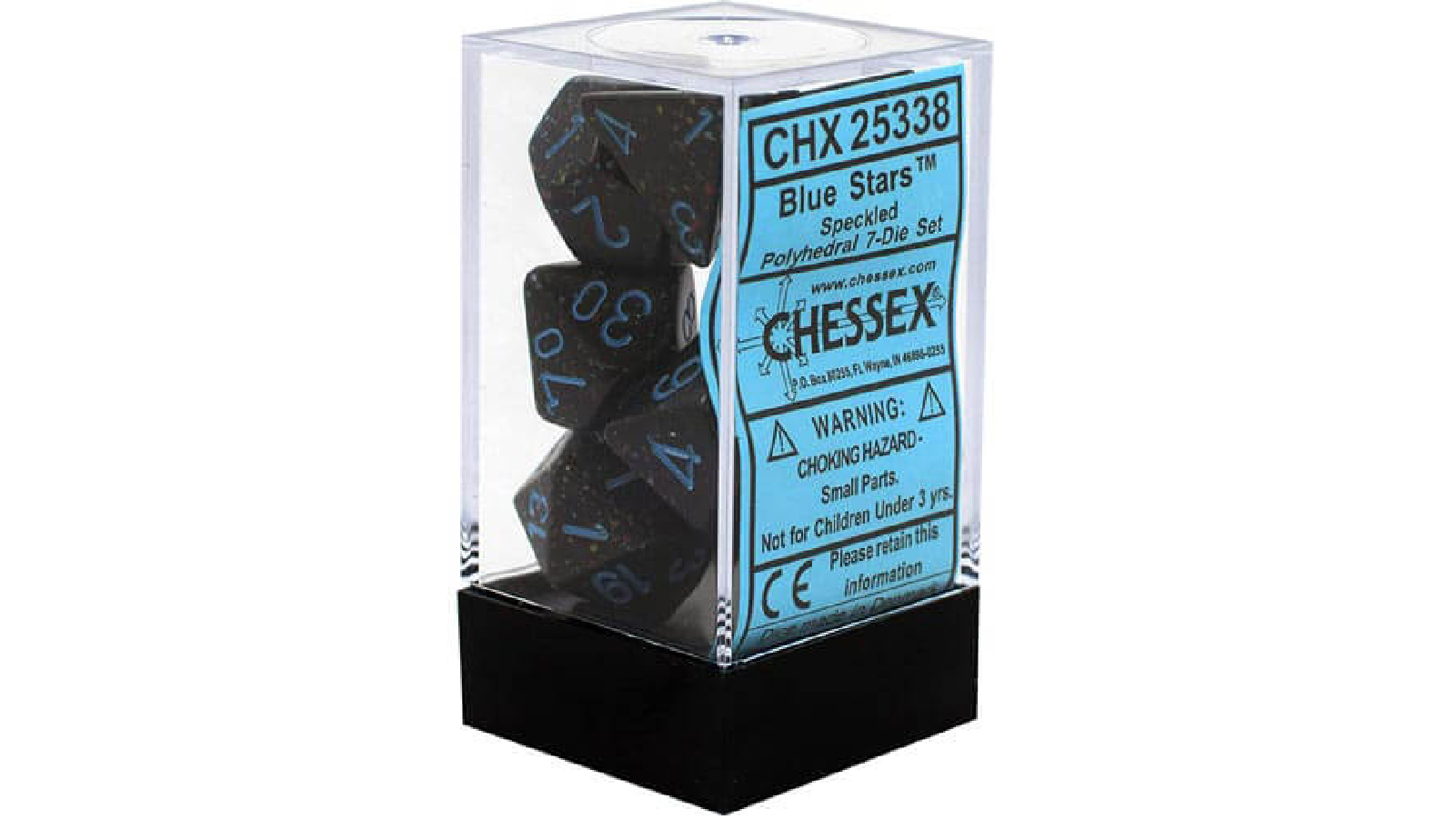 Chessex Blue Stars Speckled Polyhedral 7 Die Set