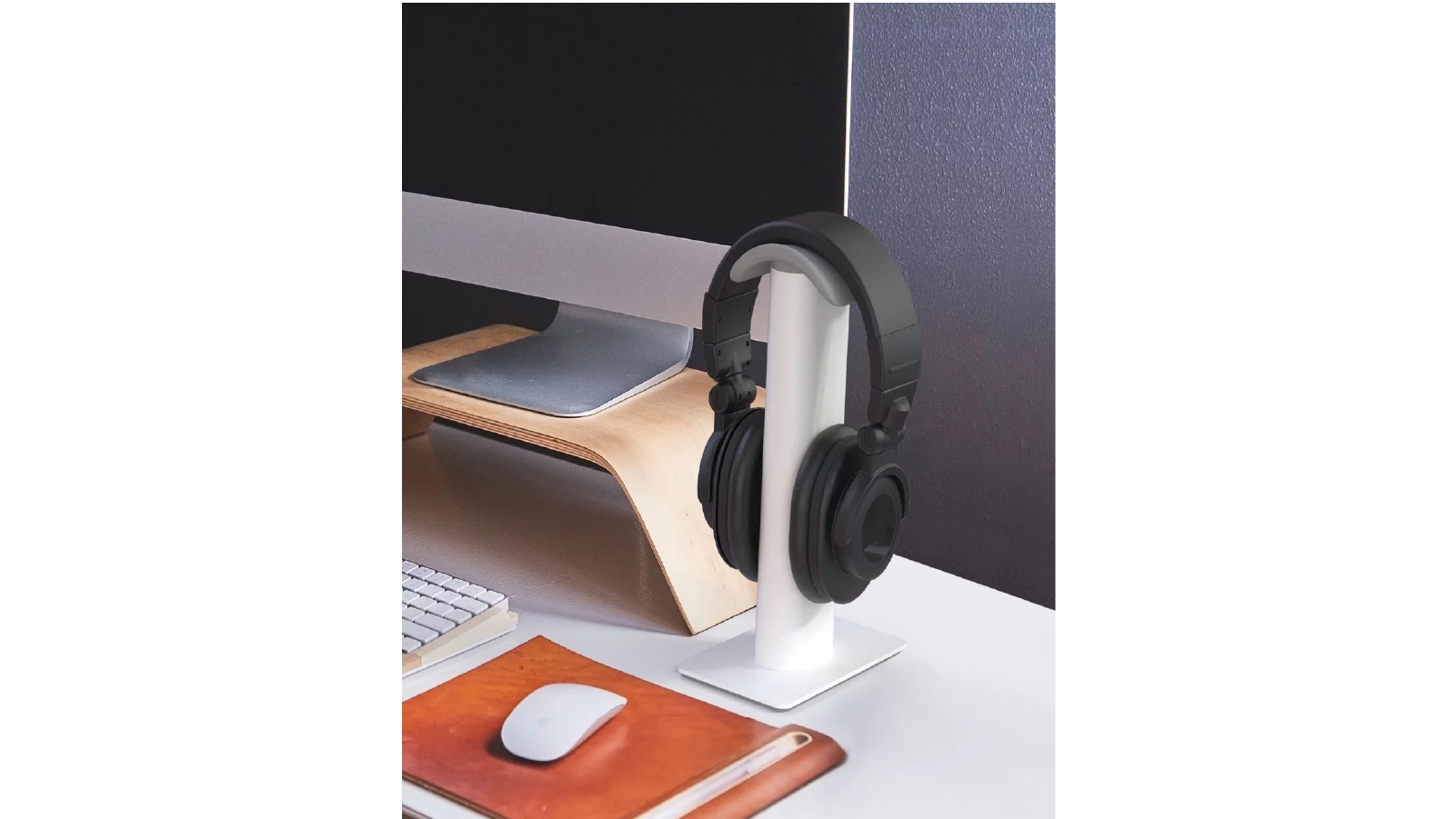 thumbnail: Kanto H2 Hoofdtelefoonstandaard – Stevige Standaard Voor Grote Over-ear Hoofdtelefoons In Zwart Of Wit